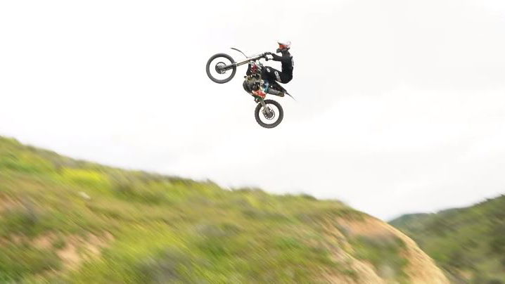 Brian Deegan gets some serious air while free riding on his dirtbike